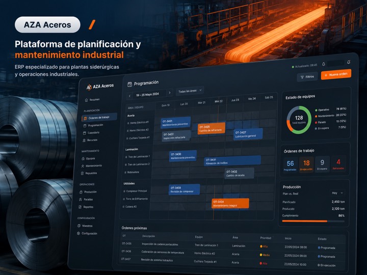 Vista del sistema AZA Aceros
